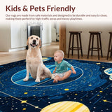 Ultra Soft Area Rug, Non Slip, Stain Resistant, Washable Area Rugs for Living Room, Bedroom, Celestial Bright Starry Arrangement(Blue)