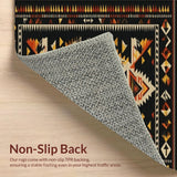 Ultra Soft Area Rug, Non Slip, Stain Resistant, Washable Area Rugs for Living Room, Bedroom, Boho Luxe Aztec Geometry(Black)