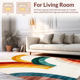 Ultra Soft Area Rug, Non Slip, Stain Resistant, Washable Area Rugs for Living Room, Bedroom, Whimsical Bright-Toned Design(Yellow)