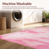Ultra Soft Area Rug, Non Slip, Stain Resistant, Washable Area Rugs for Living Room, Bedroom, Modern Dreamy Gradient Finish(Pink)