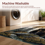 Ultra Soft Area Rug, Non Slip, Stain Resistant, Washable Area Rugs for Living Room, Bedroom, Earthy Hunting Scene Aesthetic(Brown)