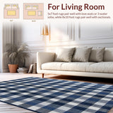 Modern Transitional Blue Gray Check(Blue)