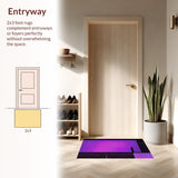 Ultra Soft Area Rug, Non Slip, Stain Resistant, Washable Area Rugs for Living Room, Bedroom, Chic Geometric Gaming Art(Purple)