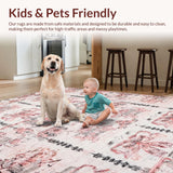 Ultra Soft Area Rug, Non Slip, Stain Resistant, Washable Area Rugs for Living Room, Bedroom, Coquette Bow Accent Rug, Girly Room Decor(Pink)
