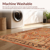 Ultra Soft Area Rug, Non Slip, Stain Resistant, Washable Area Rugs for Living Room, Bedroom, Chic Ogee Inspired Composition(Brown)