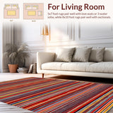 Ultra Soft Area Rug, Non Slip, Stain Resistant, Washable Area Rugs for Living Room, Bedroom, Warm Country Style Doorway Accent Jute Carpet(Red)