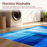Ultra Soft Area Rug, Non Slip, Stain Resistant, Washable Area Rugs for Living Room, Bedroom, Artistic Abstract Color Fusion(Blue)