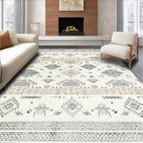 Ultra Soft Area Rug, Non Slip, Stain Resistant, Washable Area Rugs for Living Room, Bedroom, Striking Contemporary Tiled Arrangement(Beige)