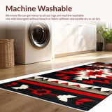 Ultra Soft Area Rug, Non Slip, Stain Resistant, Washable Area Rugs for Living Room, Bedroom, Elegant Southwest Inspired Aesthetic(Black)