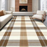 Sophisticated Warm Beige with Textured Plaid and Fine Tartan Stripes(Beige)