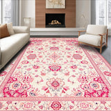 Ultra Soft Area Rug, Non Slip, Stain Resistant, Washable Area Rugs for Living Room, Bedroom, Contemporary Soft Floral Touch(Ivory)
