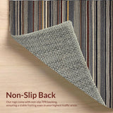 Ultra Soft Area Rug, Non Slip, Stain Resistant, Washable Area Rugs for Living Room, Bedroom, Boho Chic Striped Aesthetic(Gray)
