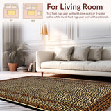 Ultra Soft Area Rug, Non Slip, Stain Resistant, Washable Area Rugs for Living Room, Bedroom, Rustic Safari Inspired Look(Beige)
