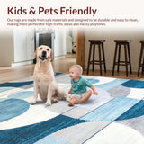 Ultra Soft Area Rug, Non Slip, Stain Resistant, Washable Area Rugs for Living Room, Bedroom, Vibrant Nursery Shaggy Appeal(Blue)