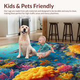 Ultra Soft Area Rug, Non Slip, Stain Resistant, Washable Area Rugs for Living Room, Bedroom, Oceanic Predator Area Rug Deep Sea Creature Carpet for Kids(Blue)
