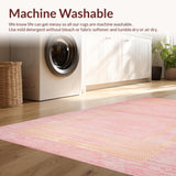 Ultra Soft Area Rug, Non Slip, Stain Resistant, Washable Area Rugs for Living Room, Bedroom, Vibrant Pastel Diamond Pattern(Pink)