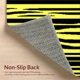 Ultra Soft Area Rug, Non Slip, Stain Resistant, Washable Area Rugs for Living Room, Bedroom, Elegant Striped Safari Charm(Yellow)