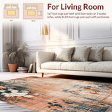 Delicate Peach Bloom Petal Low Pile Area(Beige)