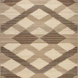 Ultra Soft Area Rug, Non Slip, Stain Resistant, Washable Area Rugs for Living Room, Bedroom, Stylish Jute Diamond Motif(Beige)