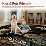 Ultra Soft Area Rug, Non Slip, Stain Resistant, Washable Area Rugs for Living Room, Bedroom, Enchanting Woodland Creatures Concept(Brown)