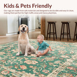 Ultra Soft Area Rug, Non Slip, Stain Resistant, Washable Area Rugs for Living Room, Bedroom, Serene Sage Area Green Beige Distressed(Green)
