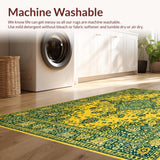 Ultra Soft Area Rug, Non Slip, Stain Resistant, Washable Area Rugs for Living Room, Bedroom, Chic Soft Colorful Print(Yellow)
