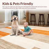 Contemporary Fall Area Beige & Orange Geometric(Beige)