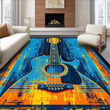 Artistic Round Guitar Motif(Blue)