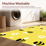 Ultra Soft Area Rug, Non Slip, Stain Resistant, Washable Area Rugs for Living Room, Bedroom, Nature-Infused Black and Yellow Style(Yellow)