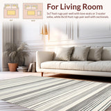Ultra Soft Area Rug, Non Slip, Stain Resistant, Washable Area Rugs for Living Room, Bedroom, Contemporary Two-Tone Design Appeal(Gray)