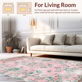 Ultra Soft Area Rug, Non Slip, Stain Resistant, Washable Area Rugs for Living Room, Bedroom, Whimsical Petal Patterned Aesthetic(Pink)