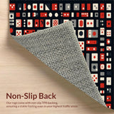 Ultra Soft Area Rug, Non Slip, Stain Resistant, Washable Area Rugs for Living Room, Bedroom, Bold Contemporary Dice Theme(Red)