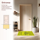 Ultra Soft Area Rug, Non Slip, Stain Resistant, Washable Area Rugs for Living Room, Bedroom, Lighthearted Elegant Script Style(Yellow)