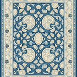 Braided Cottage Classic Swirl Design Blue Beige Rustic Accent(Beige)