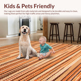 Ultra Soft Area Rug, Non Slip, Stain Resistant, Washable Area Rugs for Living Room, Bedroom, Sophisticated Minimalist Orange Palette(Orange)