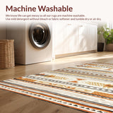 Ultra Soft Area Rug, Non Slip, Stain Resistant, Washable Area Rugs for Living Room, Bedroom, Artistic Vintage Geometric Accent(Orange)