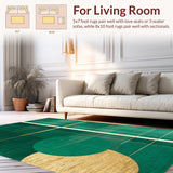Ultra Soft Area Rug, Non Slip, Stain Resistant, Washable Area Rugs for Living Room, Bedroom, Artistic Emerald Green Trellis Style(Green)