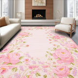 Ultra Soft Area Rug, Non Slip, Stain Resistant, Washable Area Rugs for Living Room, Bedroom, Delicate Creamy Petal Aesthetic(Pink)