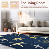 Ultra Soft Area Rug, Non Slip, Stain Resistant, Washable Area Rugs for Living Room, Bedroom, Eclectic Bright Color Splash Design(Blue)