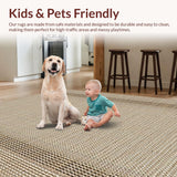 Ultra Soft Area Rug, Non Slip, Stain Resistant, Washable Area Rugs for Living Room, Bedroom, Minimalist Neutral Waffle Weave Style(Beige)