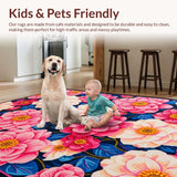 Ultra Soft Area Rug, Non Slip, Stain Resistant, Washable Area Rugs for Living Room, Bedroom, Contemporary Color Splash Pattern(Pink)
