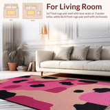 Ultra Soft Area Rug, Non Slip, Stain Resistant, Washable Area Rugs for Living Room, Bedroom, Youthful Playful Pink Patterns(Pink)