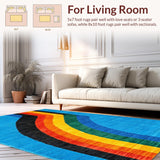 Ultra Soft Area Rug, Non Slip, Stain Resistant, Washable Area Rugs for Living Room, Bedroom, Eclectic Lighter Shaped Aesthetic(Blue)