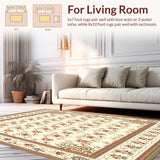 Beige Toned Traditional Runner with Ornate Paisley and Botanical Elements(Beige)