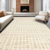 Ultra Soft Area Rug, Non Slip, Stain Resistant, Washable Area Rugs for Living Room, Bedroom, Contemporary Curved Scalloped Style(Beige)