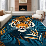 Ultra Soft Area Rug, Non Slip, Stain Resistant, Washable Area Rugs for Living Room, Bedroom, Exuberant Soft Botanical Touch(Orange)