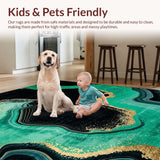 Ultra Soft Area Rug, Non Slip, Stain Resistant, Washable Area Rugs for Living Room, Bedroom, Luxurious Black Marble Aesthetic(Black)