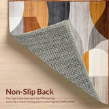 Ultra Soft Area Rug, Non Slip, Stain Resistant, Washable Area Rugs for Living Room, Bedroom, Elegant Earthy Wavy Motif(Gray)