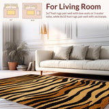 Ultra Soft Area Rug, Non Slip, Stain Resistant, Washable Area Rugs for Living Room, Bedroom, Chic Animal Patterned Aesthetic(Brown)