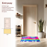 Ultra Soft Area Rug, Non Slip, Stain Resistant, Washable Area Rugs for Living Room, Bedroom, Charming Soft Color Splash Pattern(Purple)